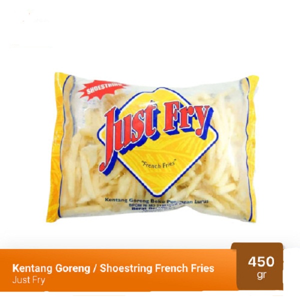 FRENCH FRIES JUST FRY SHOESTRING 450GR FROZEN KENTANG GORENG HALAL