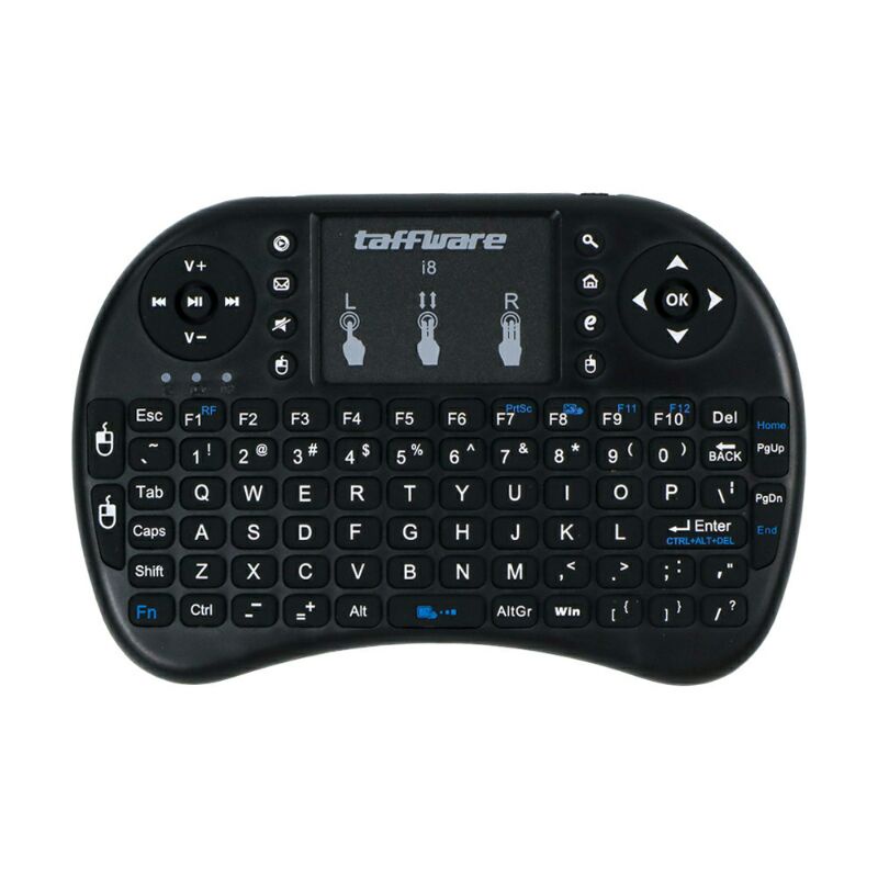 Mini Keyboard Wireless 2.4 GHz With Touch Pad &amp; Fungsi Mouse i8 Black