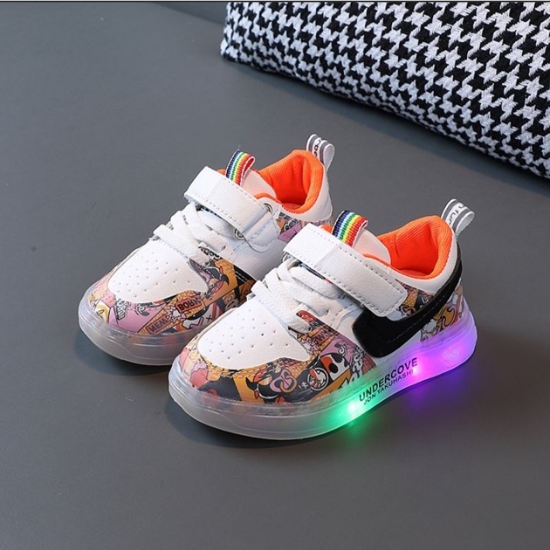 (COD)Neyla_Felicia Sepatu Anak UNCRO LED import/Sepatu Anak laki-laki &amp; perempuan/sepatu Casual/Sepatu santai usia 1-5 th