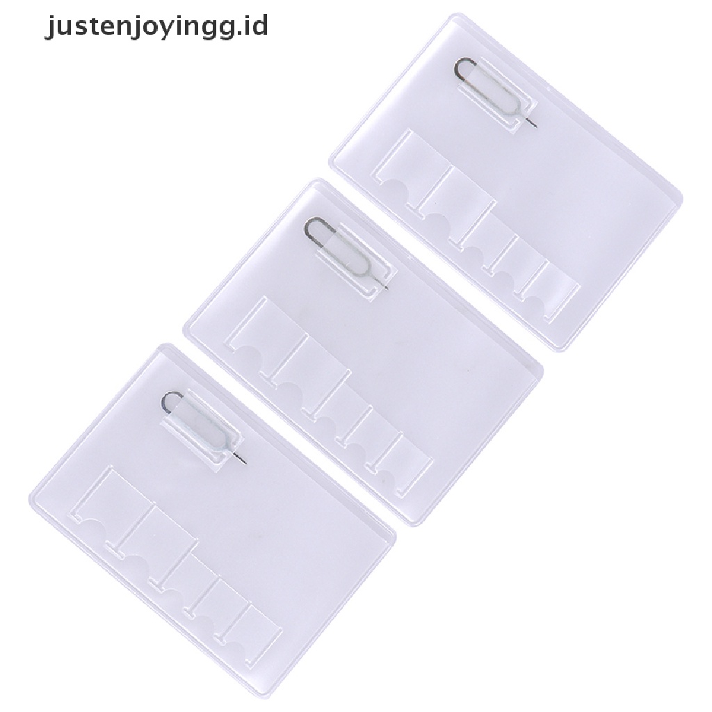 5pcs / Set Case Transparan 6 Slot Holder Kartu Memori Universal Portable