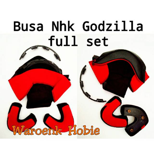 Busa helm Nhk Godzilla full set, aksesoris helm full face & half face