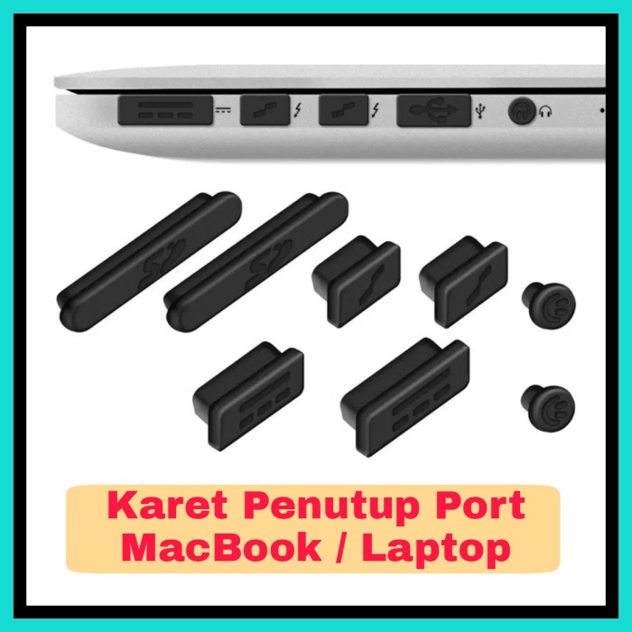 NA - Penutup Port Macbook Air / Pro / Laptop Silicon Anti Dust Port