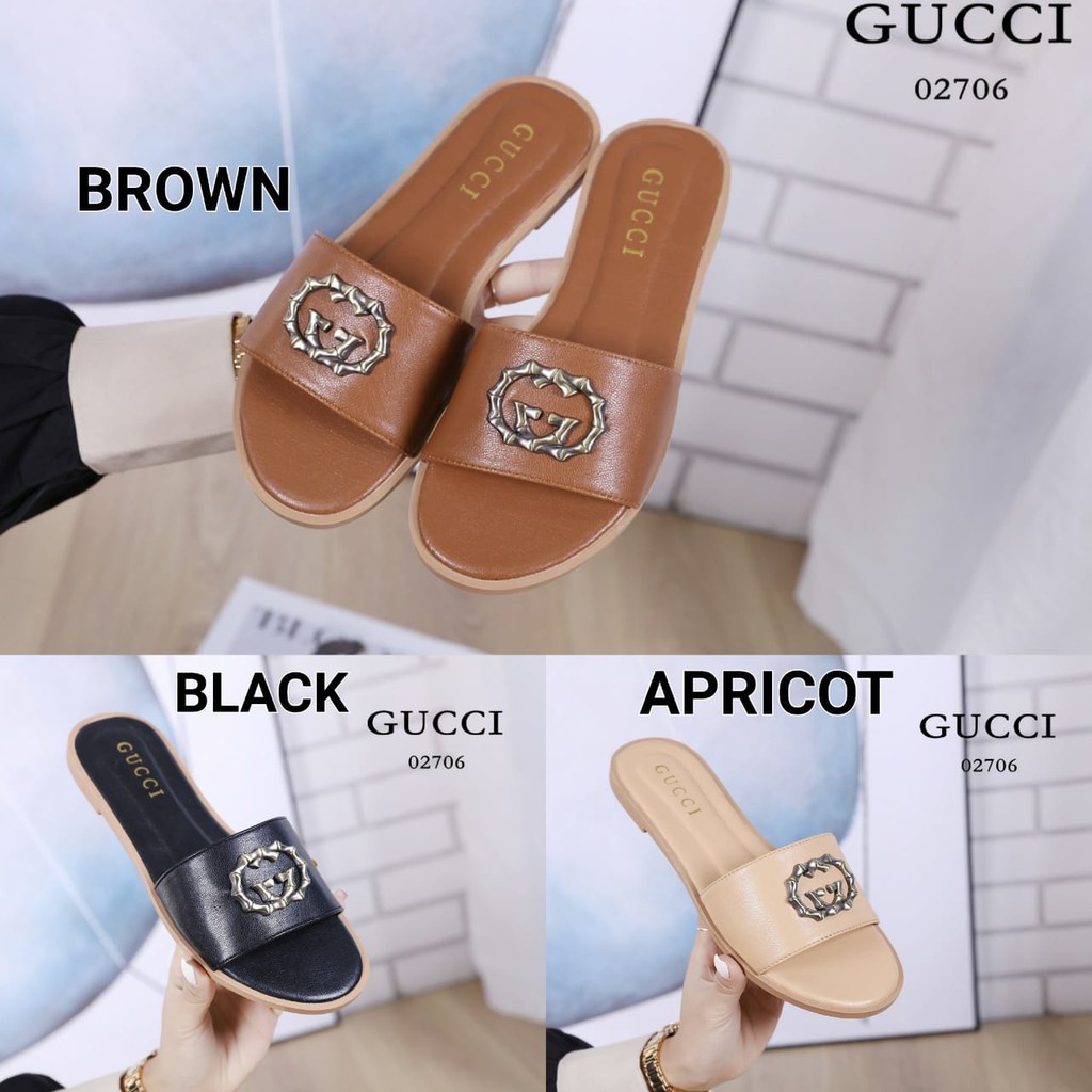 SANDAL SLIPPER FLIPFLOP KULIT HALUS #02706#