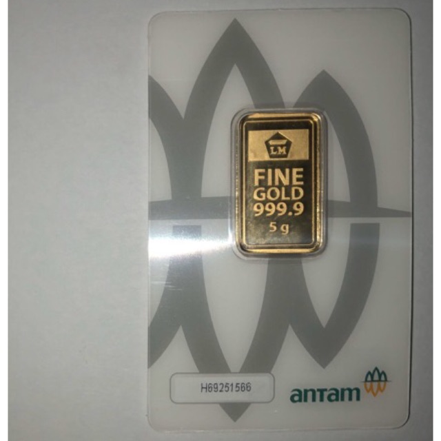 Antam LM Emas Murni Fine Gold Batang Batangan Certieye Redmark Sertifikat 5 Gram Press Garansi 2021