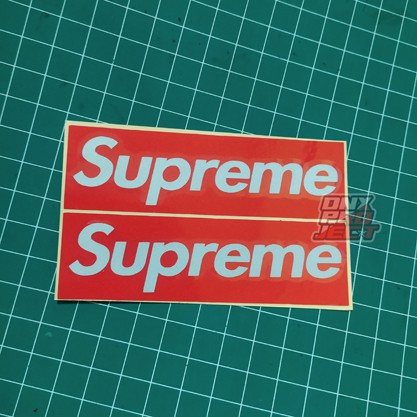 

STIKER LOGO SUPREME 1 SET ISI 2PCS - STICKER CUTTING LOGO SUPREME