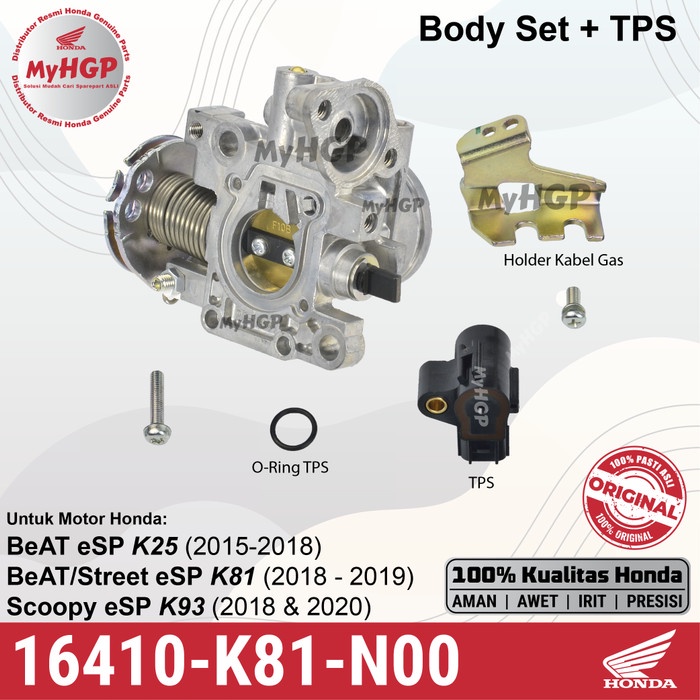 16410-K81-N01 Body Set+TPS Sensor TP BeAT/Scoopy eSP K93 K25 Original