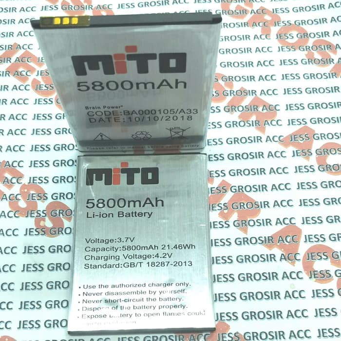 Baterai Battery Double Power MITO A33 Fantasy One BA00105 BA-00105