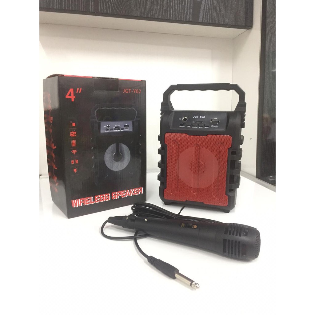 SPEAKER BLUETOOTH Y02 FREE MICROPHONE KARAOKE PORTABLE WIRELESS BASS