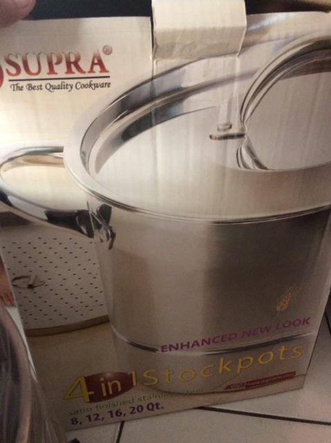 Supra 4in1 4 In 1 Panci Kukus Stockpots Stock Pots Pot Stockpot Stainless Steel Set 4pcs Pcs Steamer
