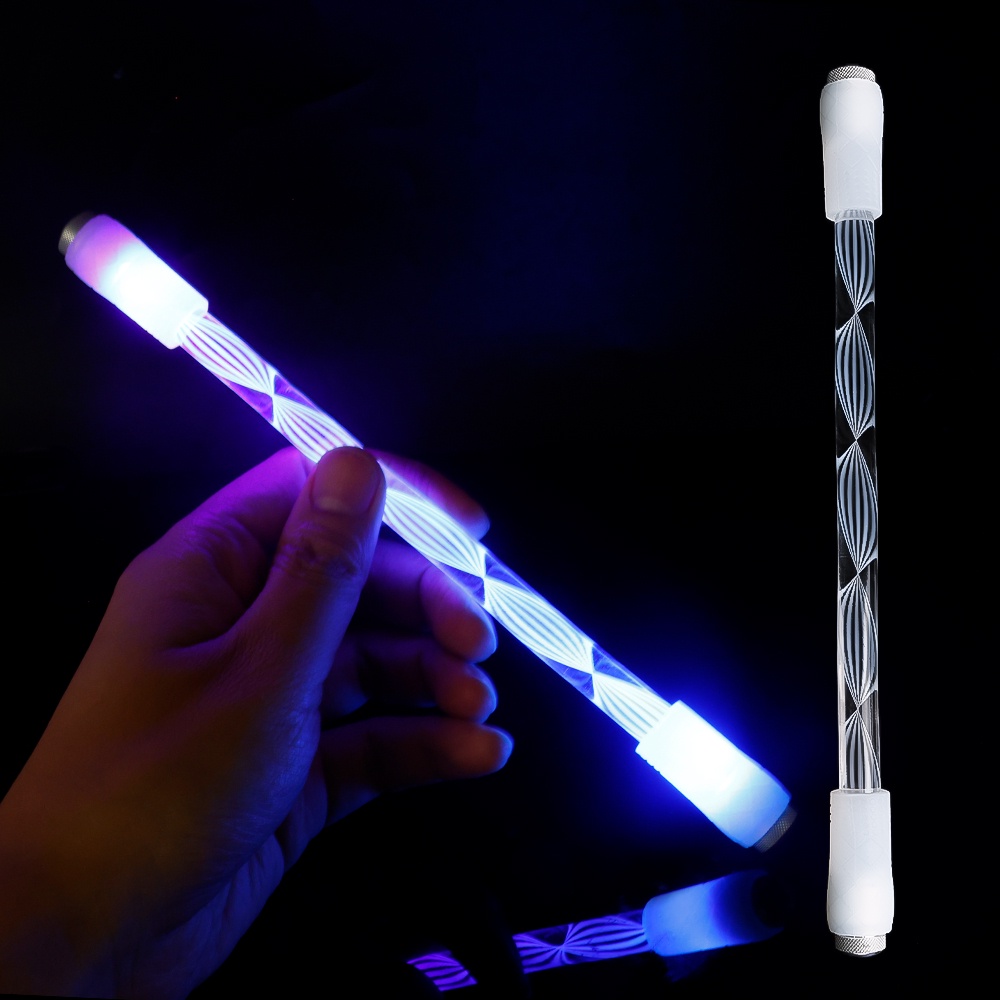 1pc Pen Putar LED Luminous Flexible Bahan Akrilik Anti slip Untuk Pelajar