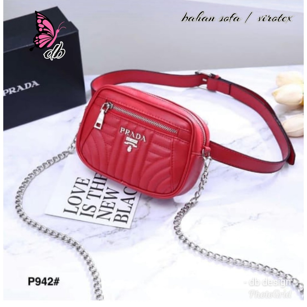 Tas Selempang Prada / Waistbag Prada Real Pic