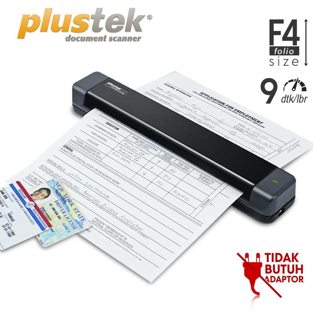 Scanner Plustek MobileOffice S410  Plus (Portable) - 9dtk/lbr - Distributor Resmi