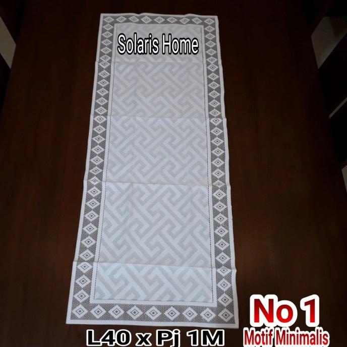 ] Taplak Putih Segi Meja Tamu Sofa kain Renda tebal