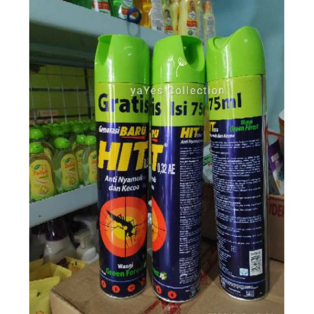 Hit aerosol anti nyamuk kecoa 600 + 75 ml lavender green forest orange flower fragrance semprot