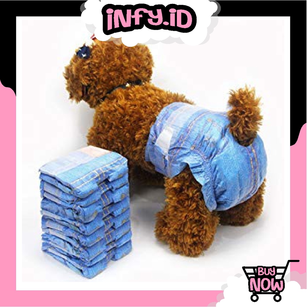 INFY - POPOK DIAPERS PAMPERS ANJING KUCING | DOG DISPOSABLE BELLY BELT MENS DIAPER | POPOK KUCING MONYET R587