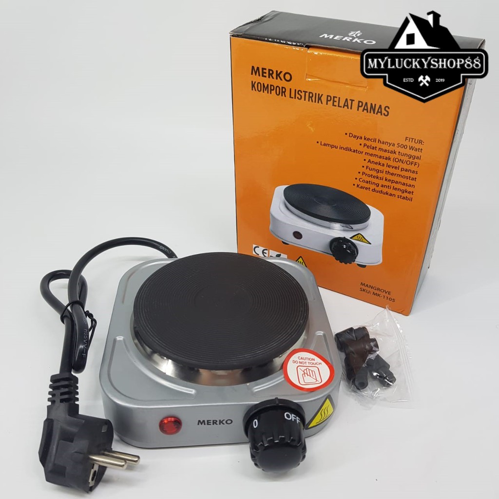 Kompor Listrik Mini Electric Hot Plate Plat Panas 500W Merko Mangrove