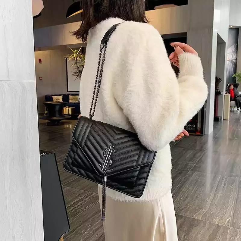 High Premium SL Saint Laurent Monogram Chain Wallet Bag FSHN_Tas Selempang Wanita Fashion [BISA COD]