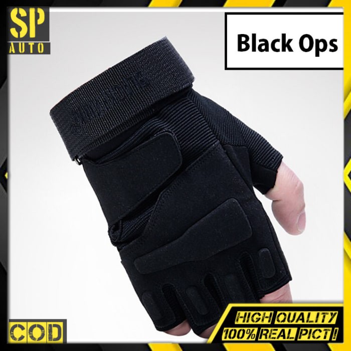 Sarung Tangan Motor Pria Tactical Touring Airsoft Military Blackhawk Army - Half SH 08