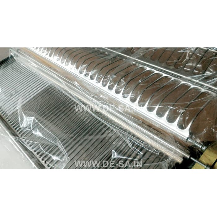 60CM HUBEN Rak Piring Gelas Stainless Steel Dalam Lemari Kabinet - (60 CM)  Unit Atas Dapur Dish Rack Pantry Kitchen Set 600 MM