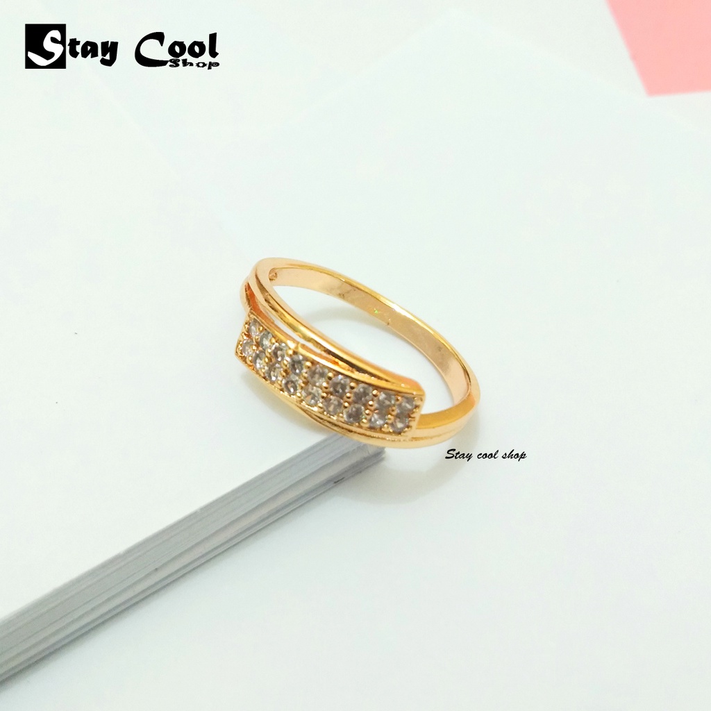 Cincin Wanita Xuping Titanium Emas Asli Gold Model Terbaru 2021 Wanita Korea Import - Warna Emas BIS