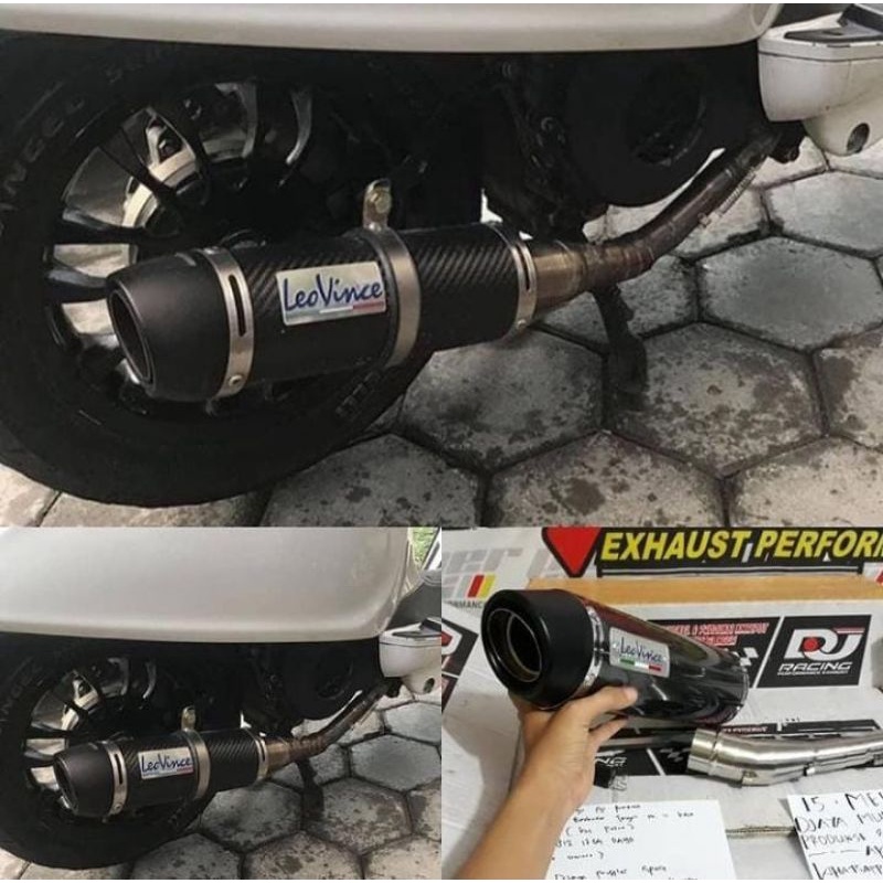 Knalpot Racing Leovince For Vespa Matic Sprint Primavera Lx S Gts
