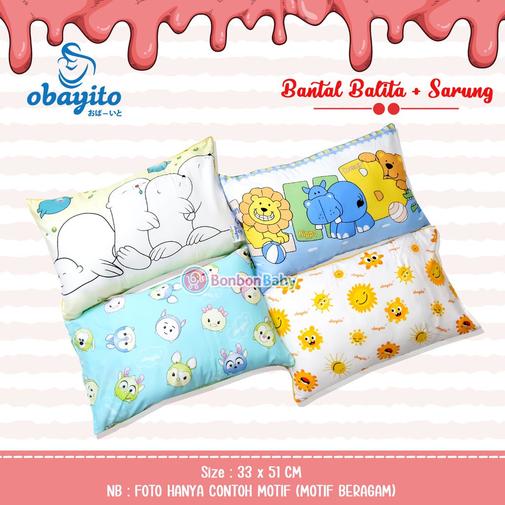 Obayito Bantal Balita + Sarung katun jepang OB-024