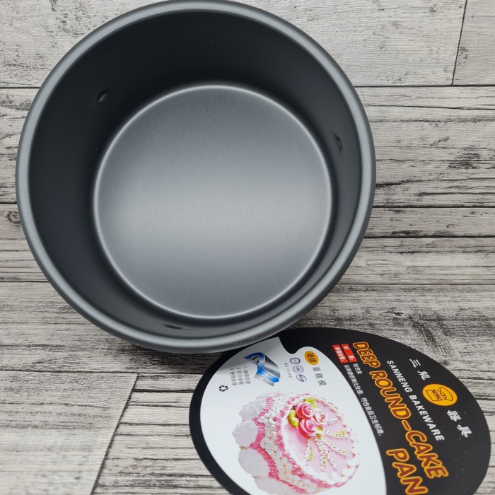 sanneng SN5027 - 6Inch deep round embossed cake pan (hard anodized)