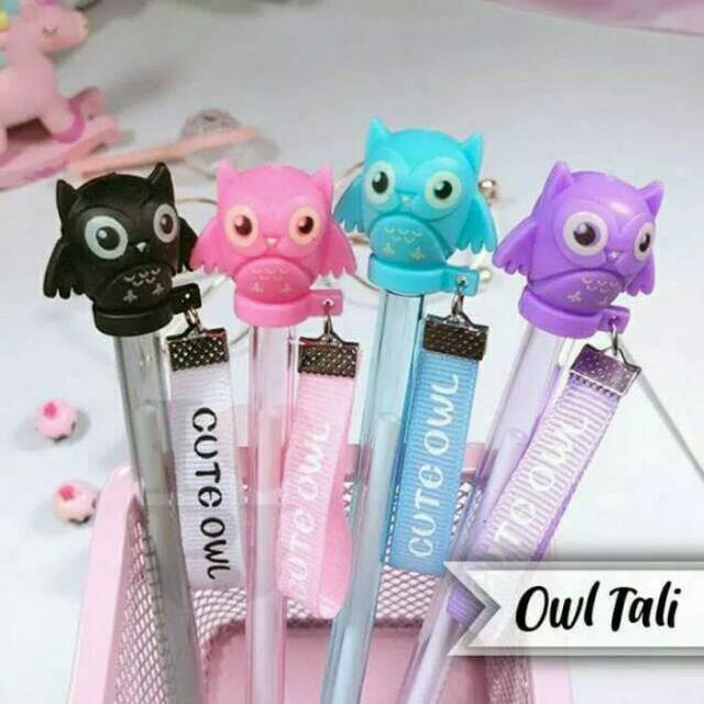 

Pulpen gel karakter owl tali lucu