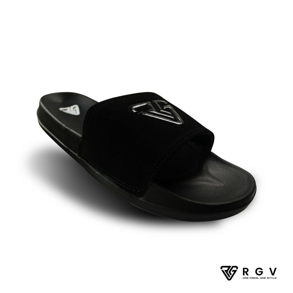 RGV - SANDAL PRIA DAN WANITA SLIDE SLIP ON SENDAL ANTI LICIN RINGAN SELOP GREY LOGO