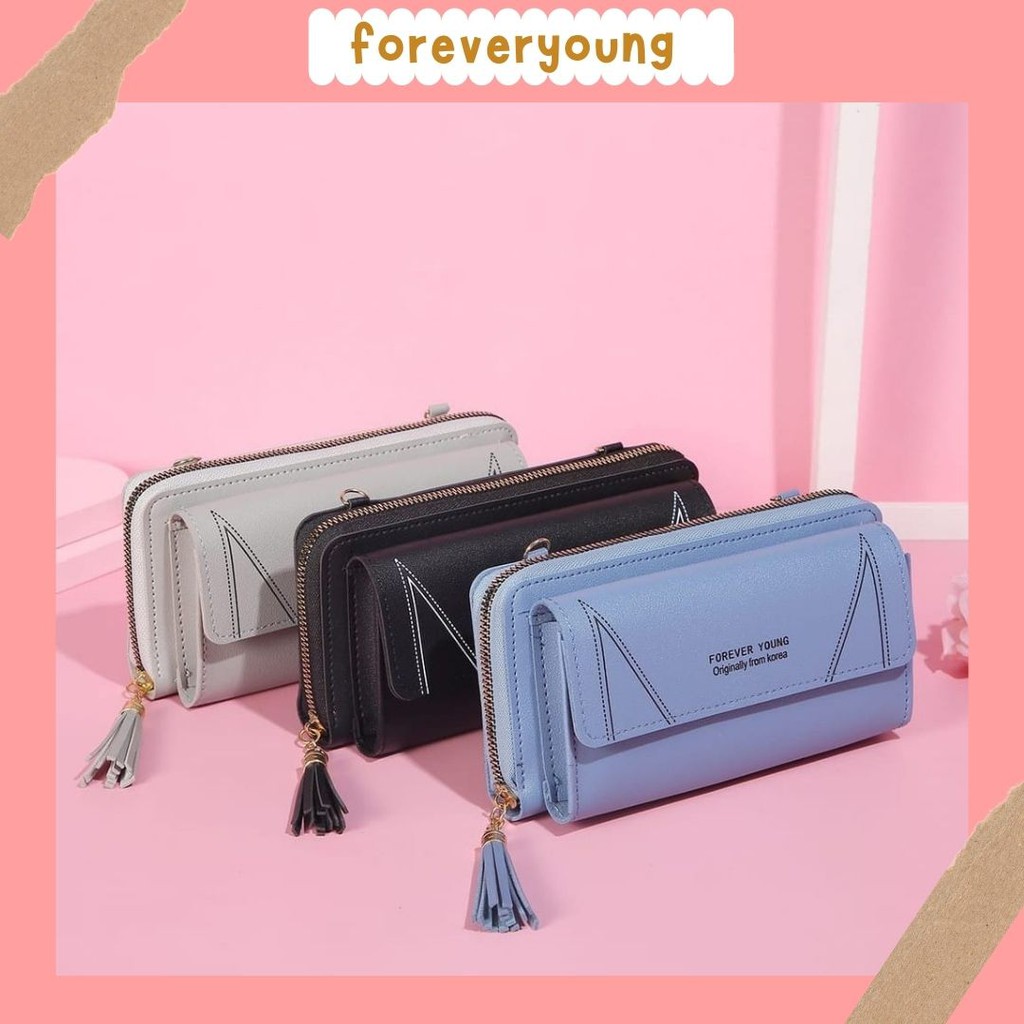 (Fy) Dompet Panjang Wanita Free Tali Dompet mport Real Pict