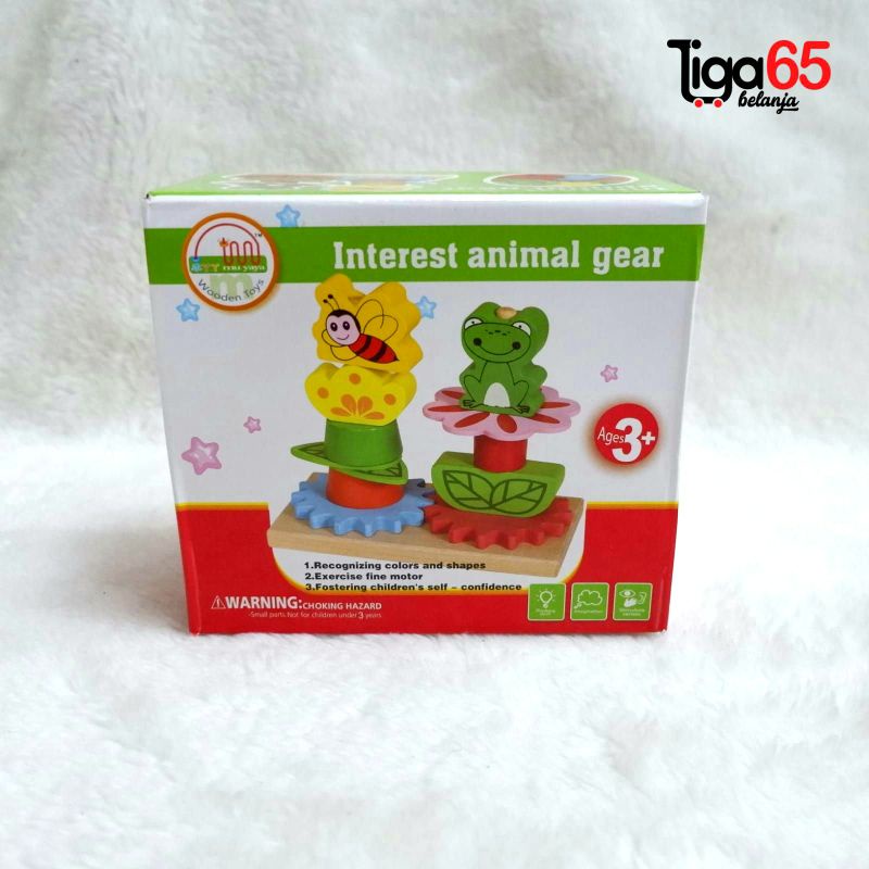 365 Mainan Edukasi / Mainan Kayu / Interest Animal Gear / Puzzle Kayu PZ313