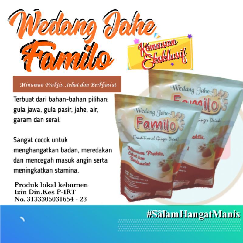

Wedang Jahe Familo Kemasan Eksklusif isi 30 biji