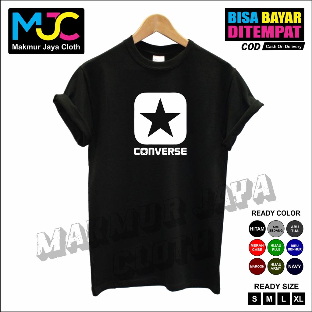 Kaos Tshirt Baju Pria Combed 30s Distro CONVERSE - PREMIUM BRAND Kaos Pria Wanita Cowok Cewek Murah 