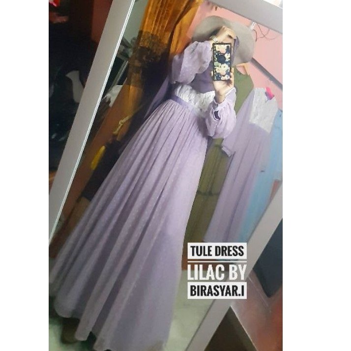 GAMIS TILE WARNA LILAC DUSTY UNGU