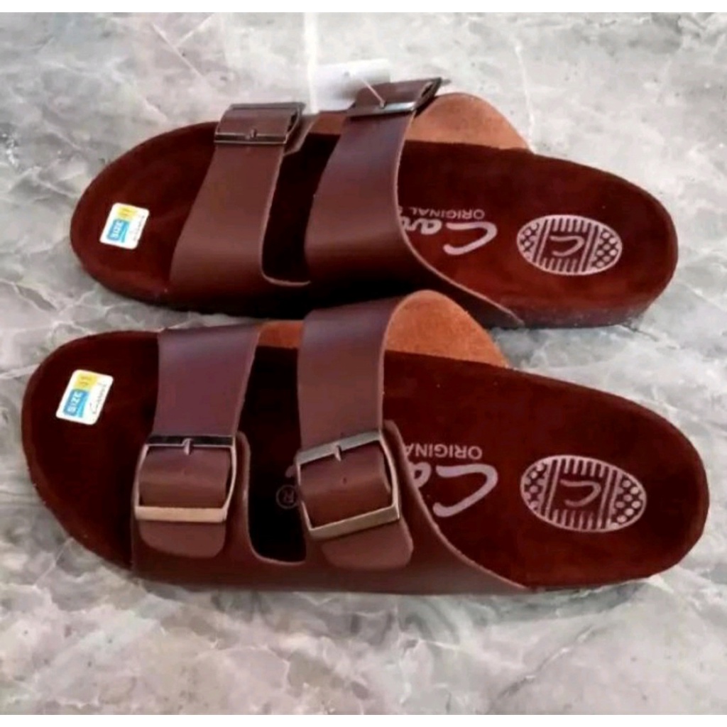 Sandal Carvil kulit Sandal pria Sandal wanita terbaru slide kekinian