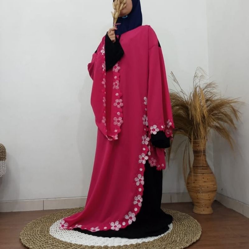 ABAYA SESERAHAN/abaya kanaya/abaya Jetblack/mukena sholat/mukena arab/abaya arab@abayasholat354