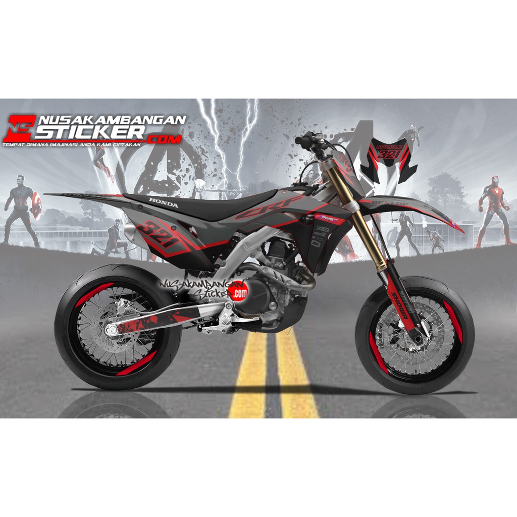 Decal stiker CRF 150 L abu abu Merah Stiker Full Body