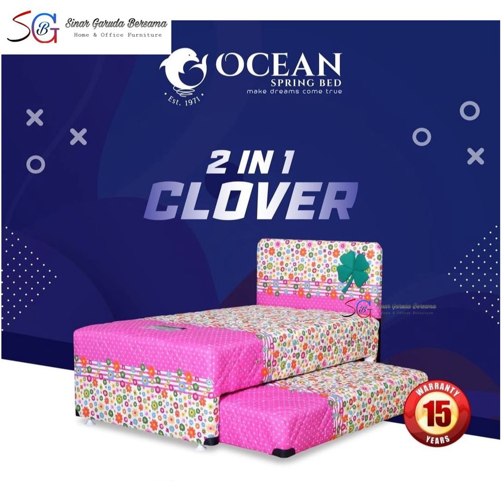 OCEAN KASUR SPRING BED 2IN1 SORONG ANAK MOTIF BUNGA / KASUR DORONG 2IN1 ANAK CEWEK