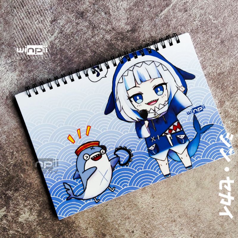 

Notebook / Buku Catatan Polos Gawr Gura Vtuber Hololive