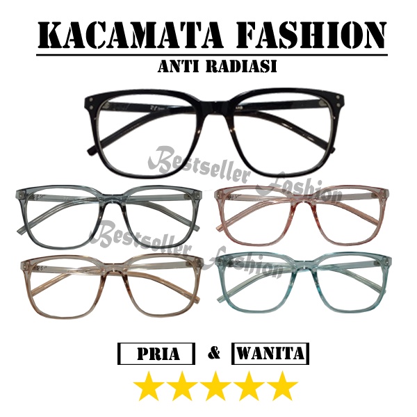 Kacamata Anti Radiasi Blue Ray Lens (Design Korea) Unisex  Fashion glasses Gaya Retro Pria dan Wanita Import NO CASE