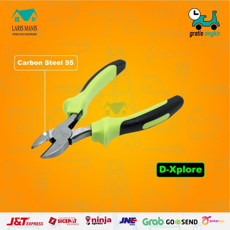 TANG POTONG 6 INCH Cutting Plier D-XPLORE GAGANG FIBER