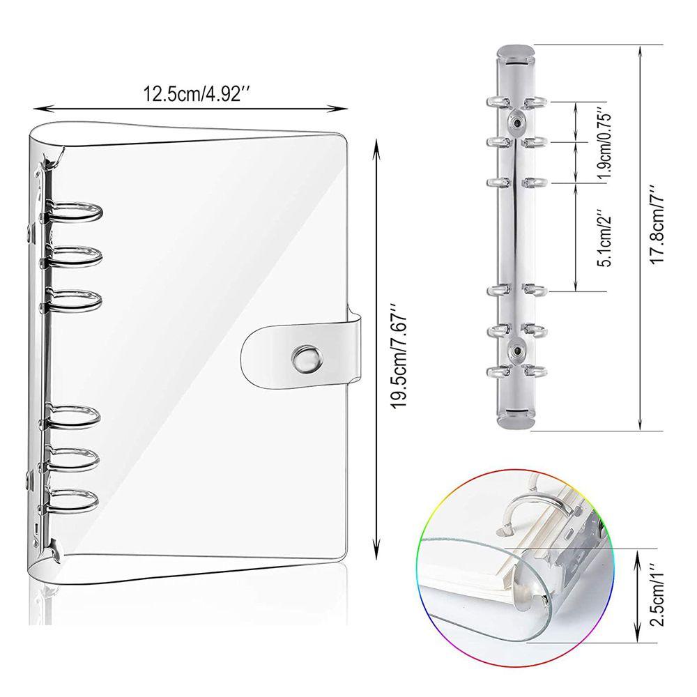 Preva A6 PVC Notebook Binder Rainbow Handtulisan Stiker Cash Loose-Leaf Folder