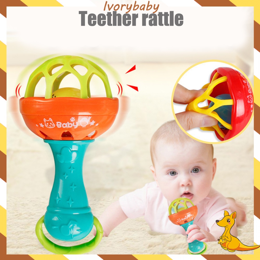 Ivorybaby Mainan gigitan bayi tongkat rattle stick bayi