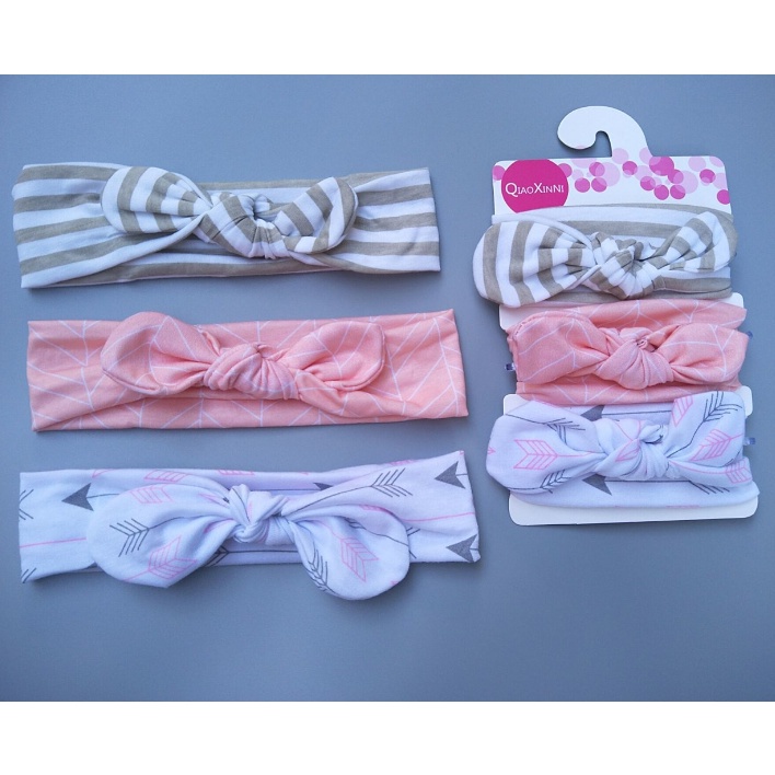 BANDANA BAYI ANAK PEREMPUAN 3in1 HEADBAND BABY BANDO MOTIF PITA RAMBUT FASHION KOREA IMPORT AK36