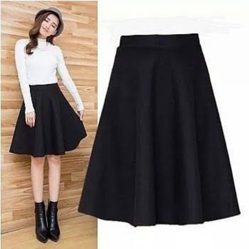 ROK MIDI FLARE SKIRT JUMBO/ ROK MIDI SKIRT / ROK MAYUNG PENDEK SCUBA