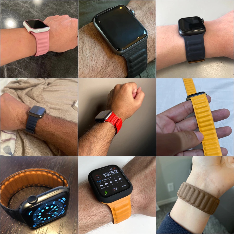 Strap untuk Apple Watch IWO HW 38 40 42 44 41 45 49mm LEATHER LINK MAGNETIC Loop Strap Kulit iWatch Series 1 2 3 4 5 6 7 8 9 ULTRA SE