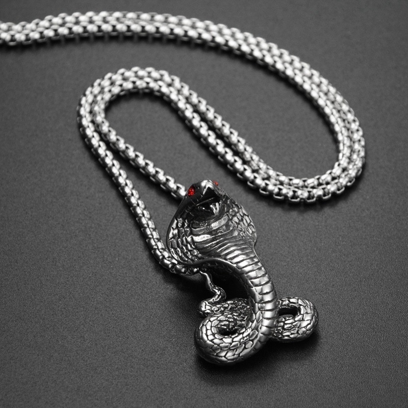 New men's fashion Cobra Pendant Necklace punk jewelry