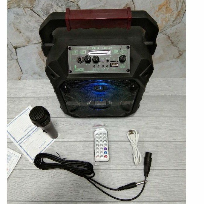 Speaker Wireless Bluetooth karaoke Fleco F-2208 6'5 Inch Bonus Mic+Remote