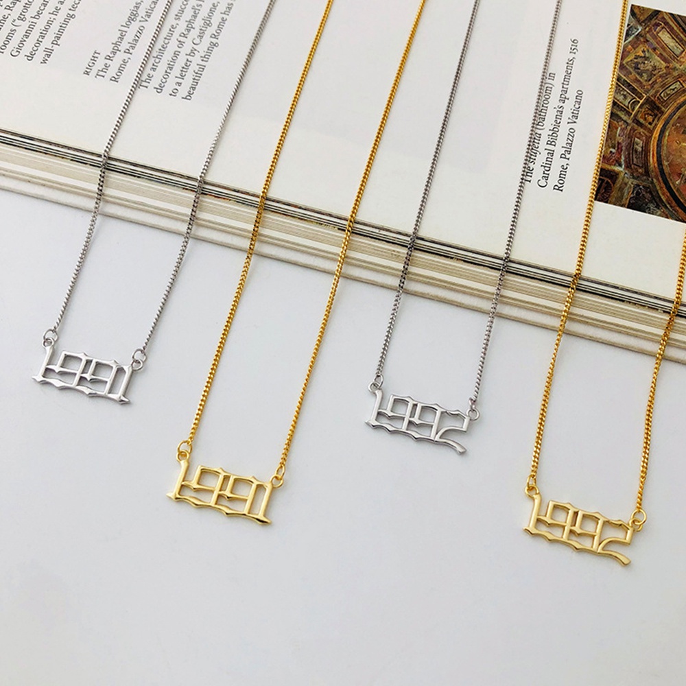 1 Pc Kalung Liontin Digital Tahun Baru Untuk Pria Dan Wanita