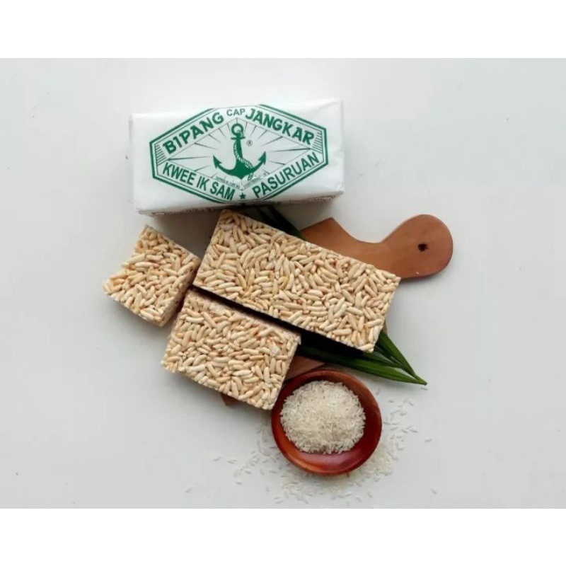 

Bipang Jipang Beras khas Pasuruan/JIPANG/ PUFF RICE JANGKAR PASURUAN (Djangkar hijau)